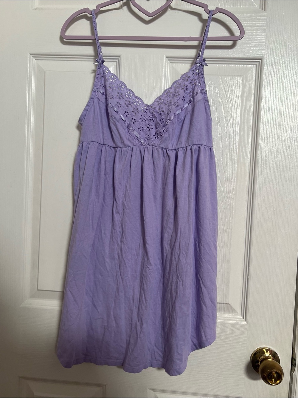 Victoria's Secret Lavender Lace-Trim Babydoll top